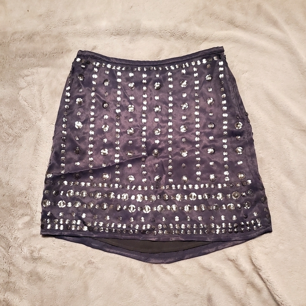French Connection Gray Sequins Skirt Size 4